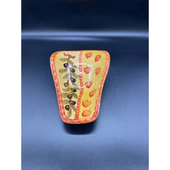Vintage Italica ARS Pottery Spoon Rest Hand Painted Olives Made in Italy - Picture 3 of 8